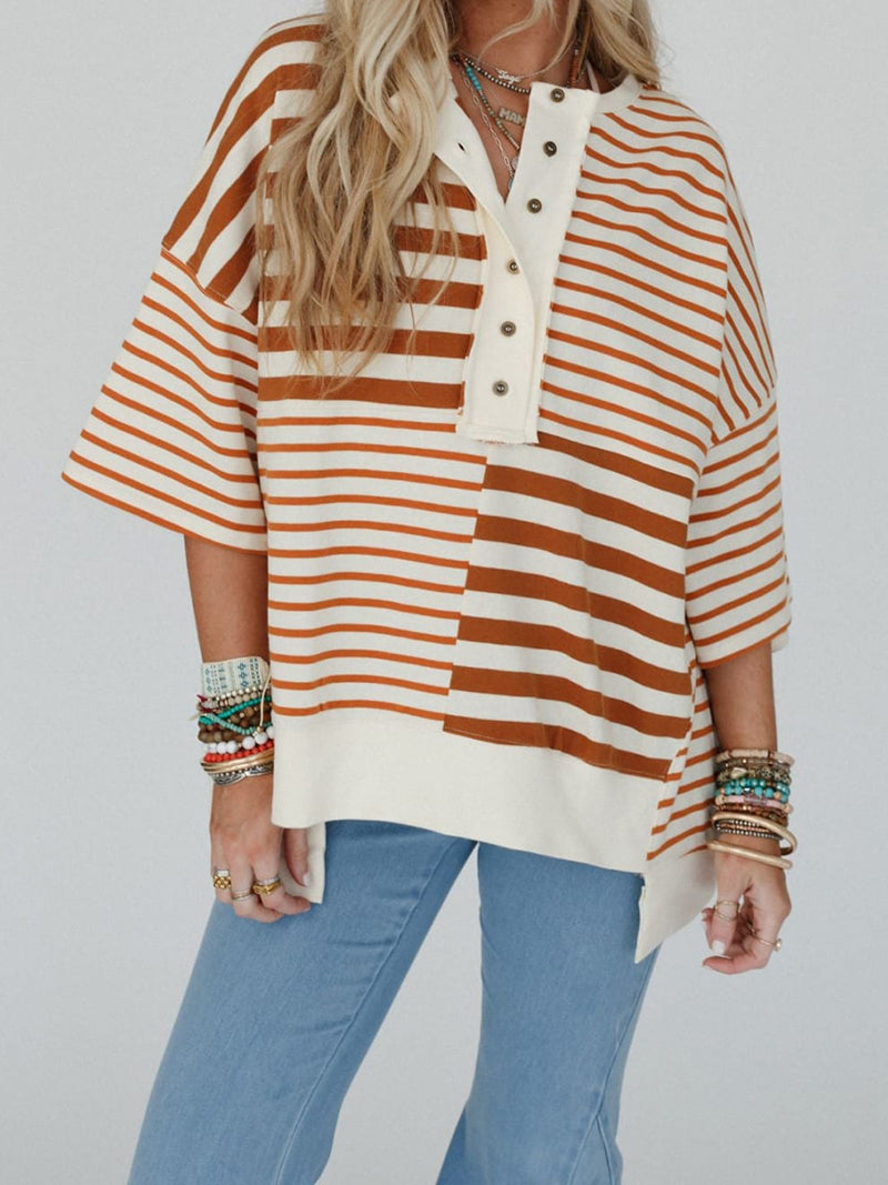 Striped Button-Up Top