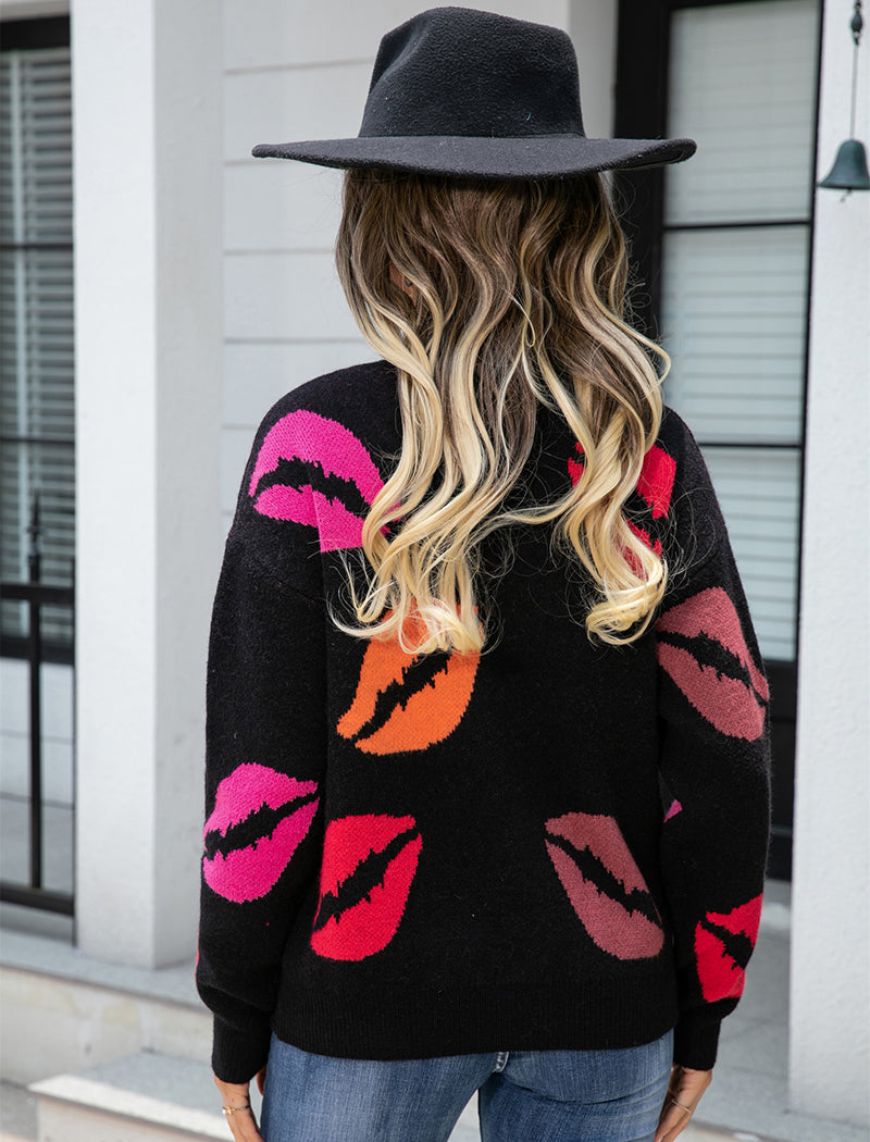 V-Neck Knit Pullover Sweater