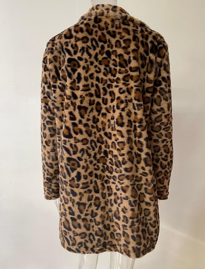 Leopard Print Faux Fur Coat