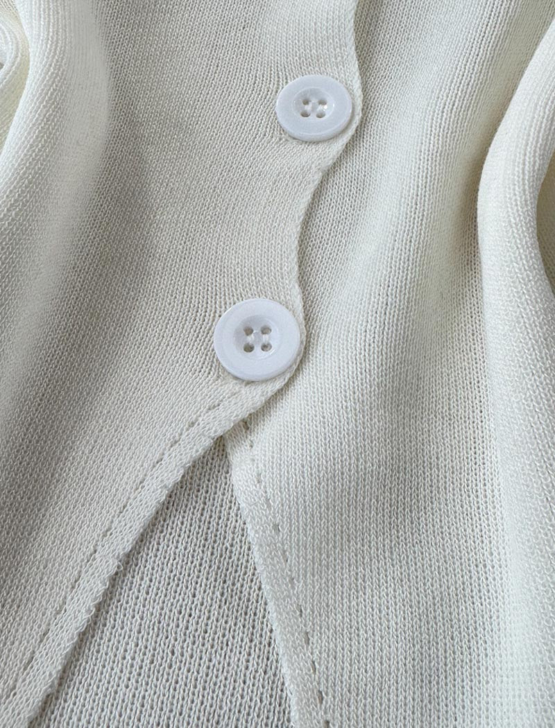 Sleeveless Button-Front Knit Vest