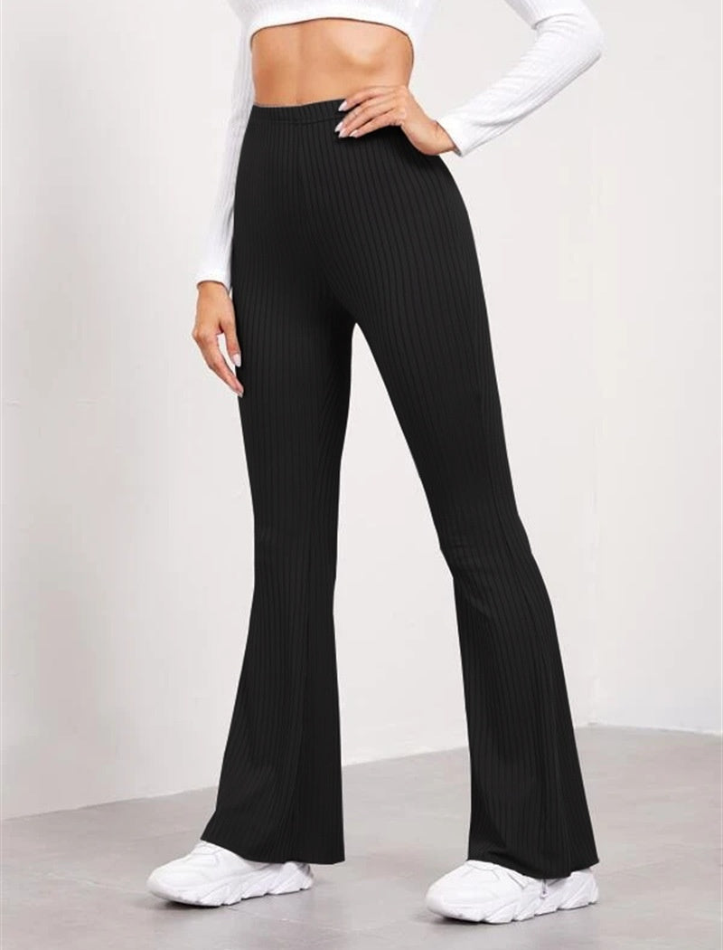 High-Waist Flared Track Pants