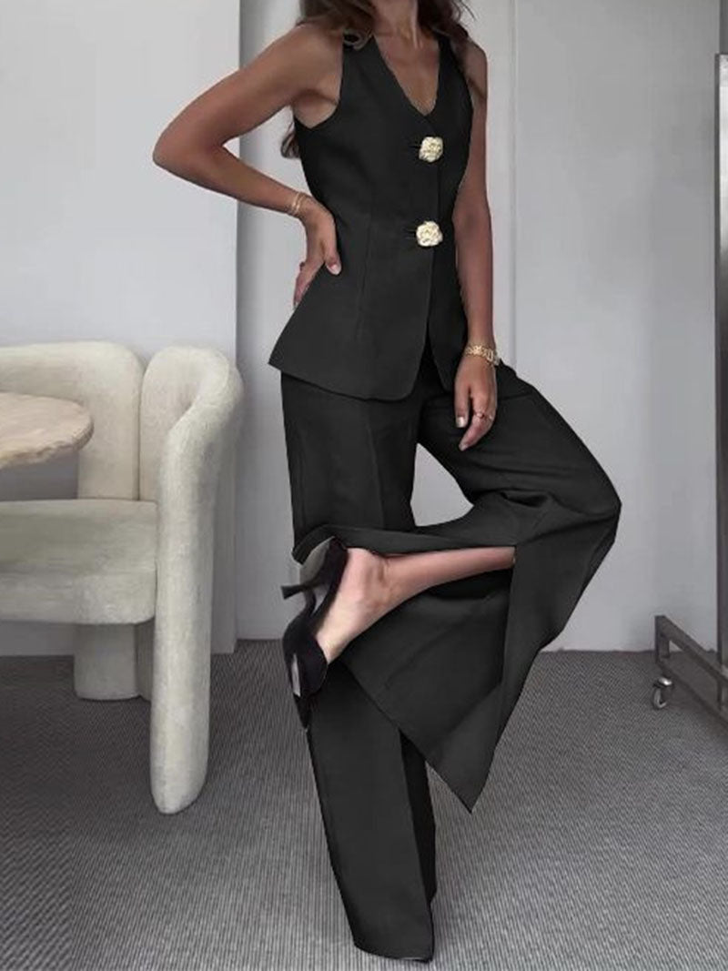 Fitted Vest and Trouser Pant Set