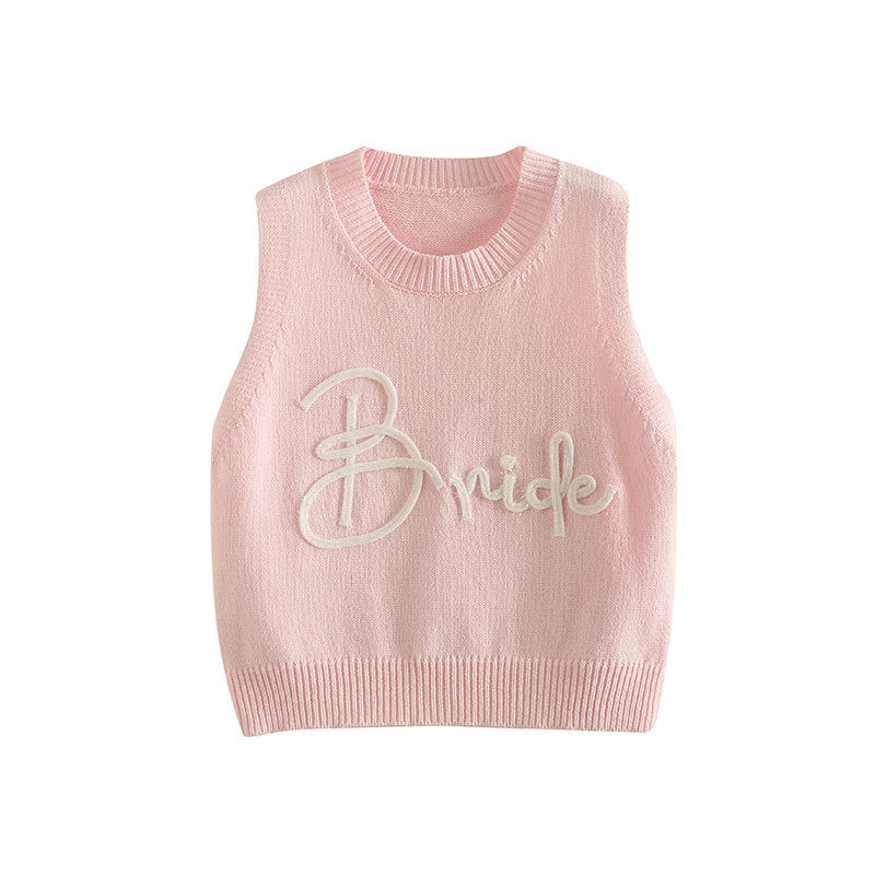 Letter Graphic Knit Vest (Kids)