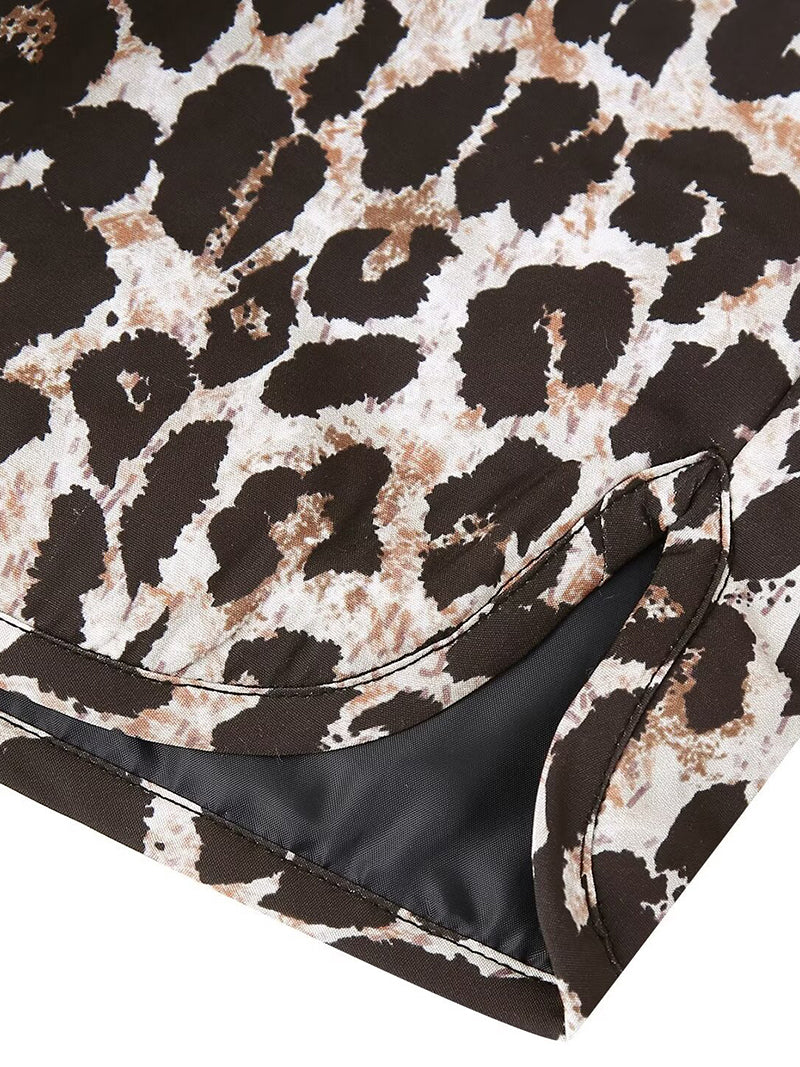 Leopard Print Tie-Front Vest