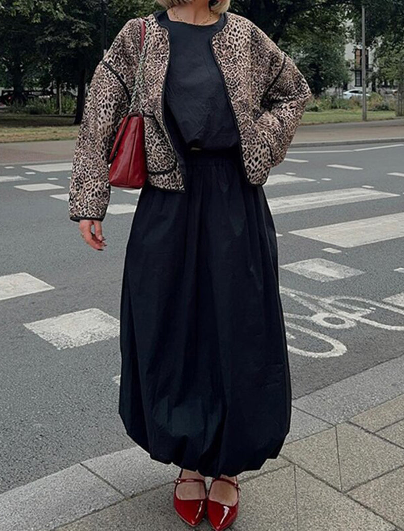 Leopard Quilted Bomber Jacket