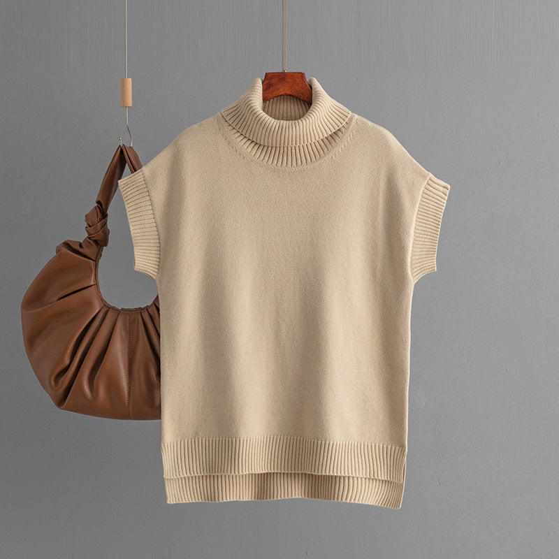 Sleeveless Turtleneck Knit Top