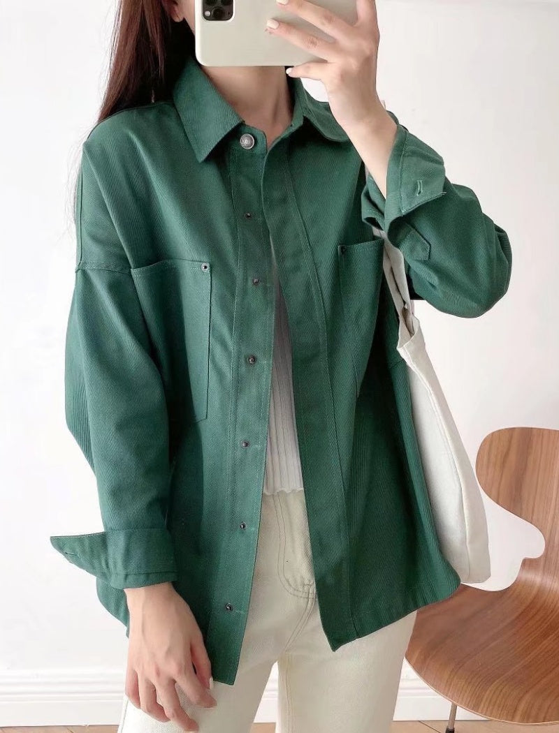 Light Wash Denim Button-Up Jacket