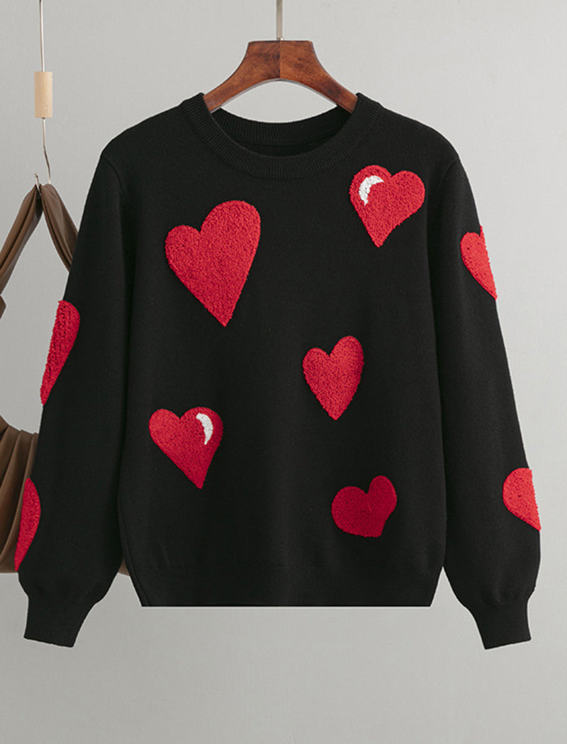 Oversized Heart Knit Pullover