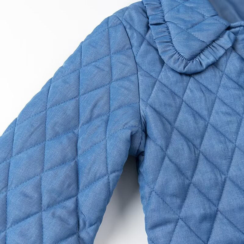 Ruffle Collar Quilted Jacket