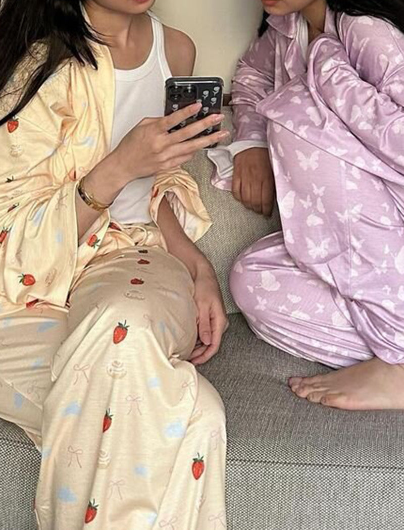 Printed Long-Sleeve Pajama Set