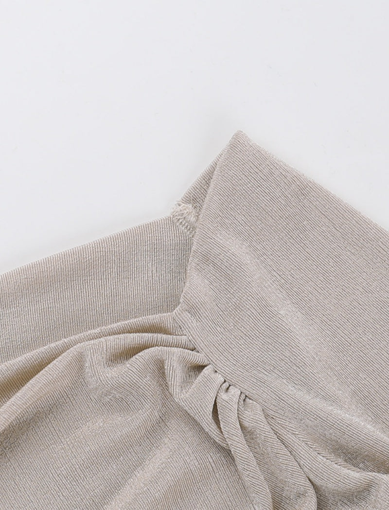 Ruched Off-Shoulder Long Sleeve Top