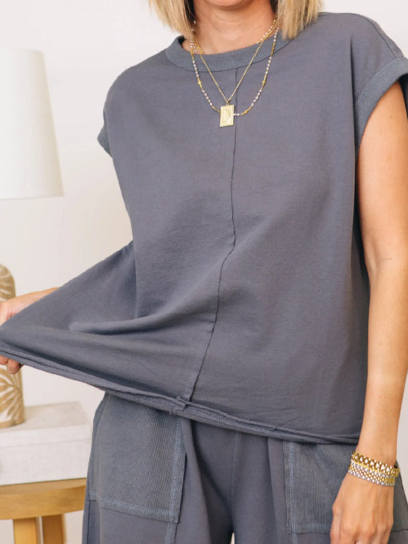 Sleeveless Top and Wide-Leg Pant Set