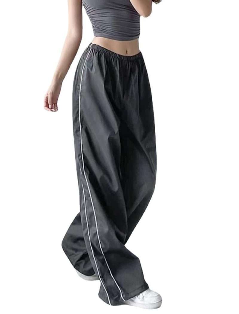Track-Style Wide-Leg Pants