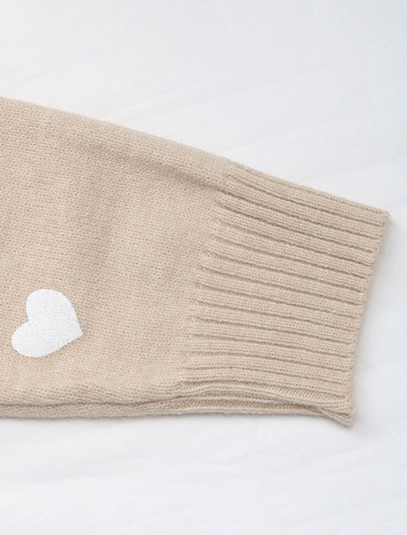 V-Neck Knitted Sweater with Lace Trim