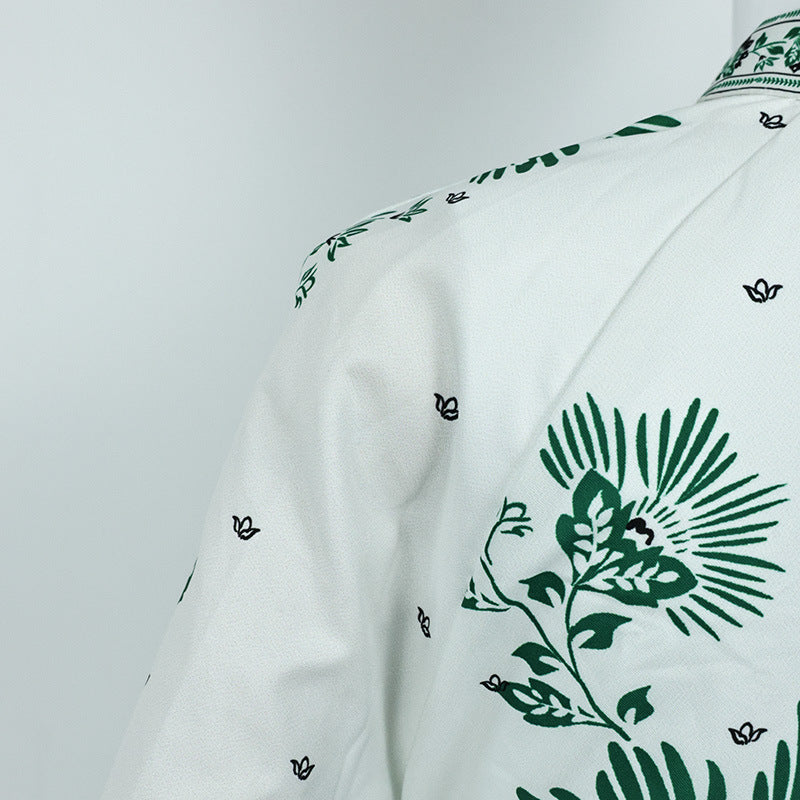 Floral Print Button-Front Maxi Dress