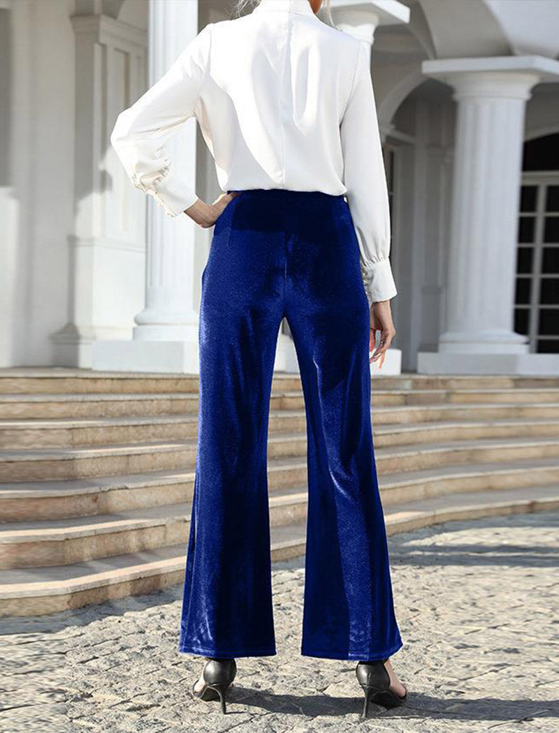 Velvet High Waist Flare Pants