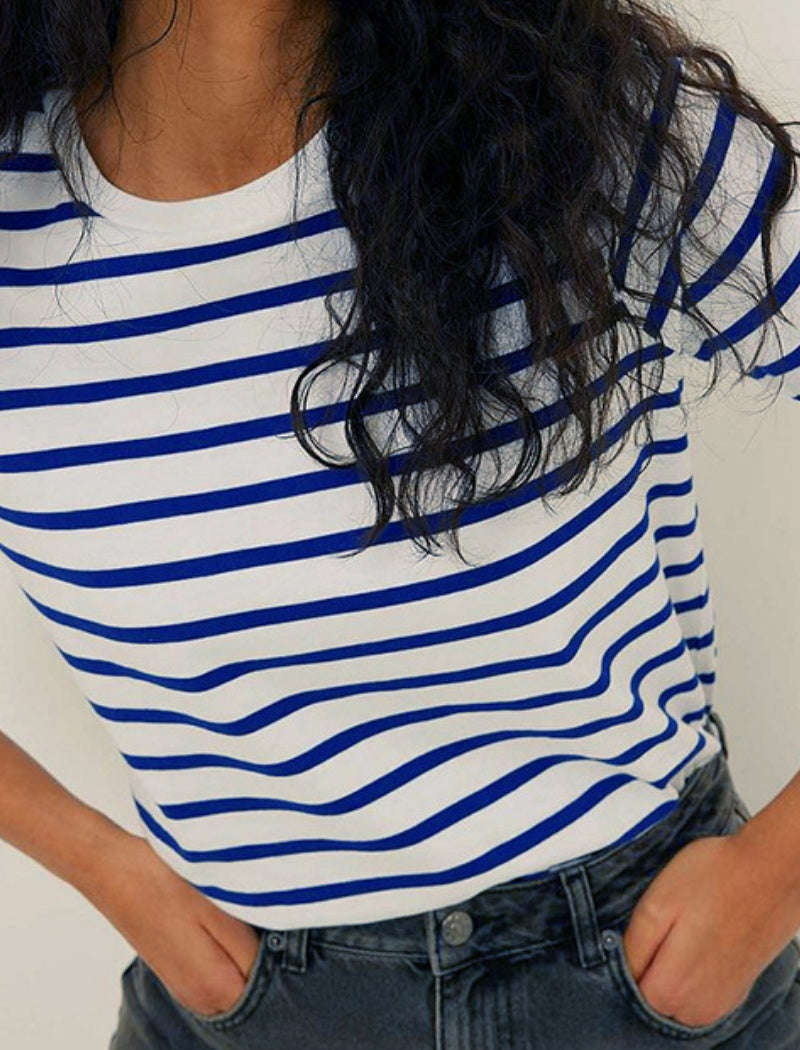 Striped Crew Neck Short-Sleeve Tee