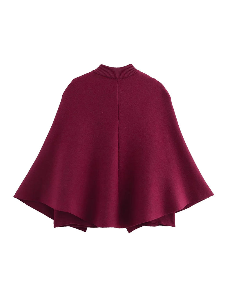 Cape Style Knit Coat