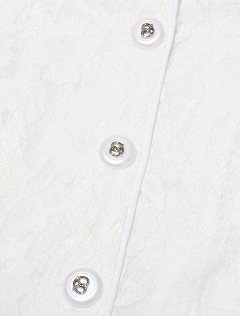 Lace Top and Wide-Leg Pant Set