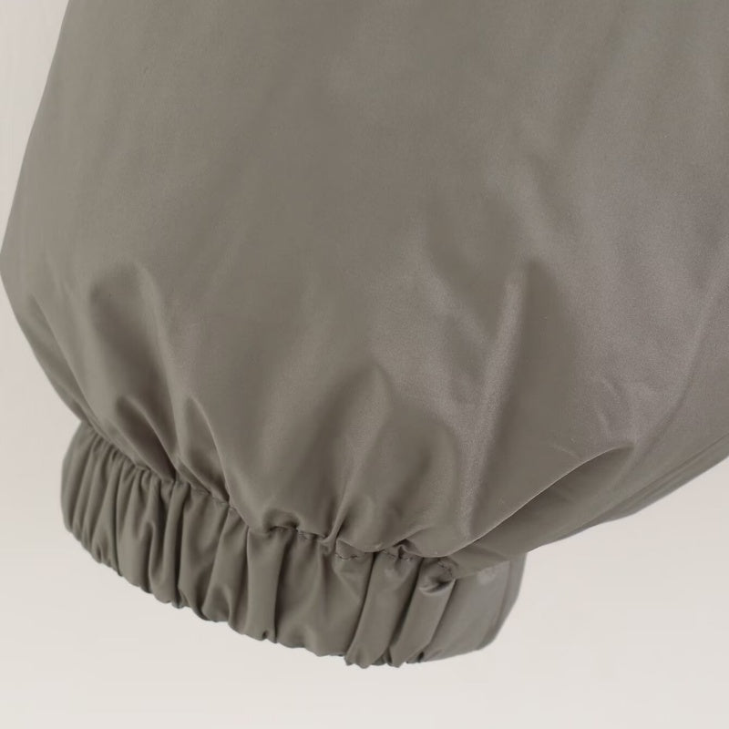 Cropped Puffer Jacket with Ribbed Hem