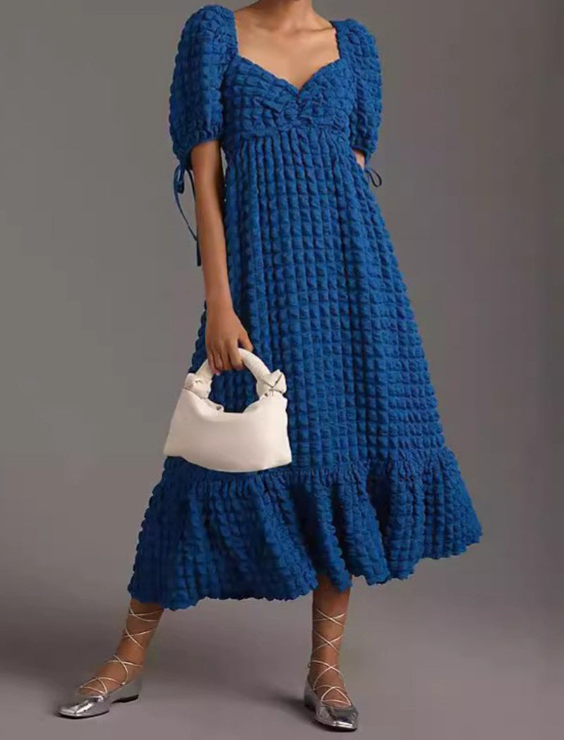 Short Sleeve French Tie Dress