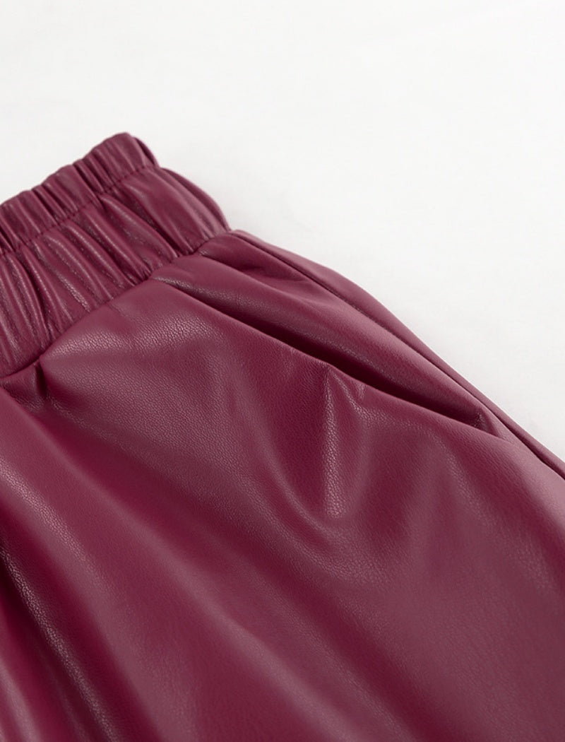 High-Waisted Midi Skirt with Elastic Waistband