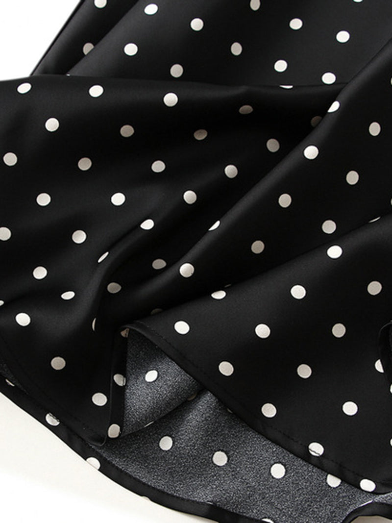 Polka Dot A-Line Midi Skirt