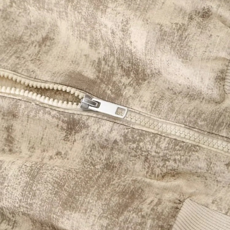 Cropped Textured Zip-Up Jacket