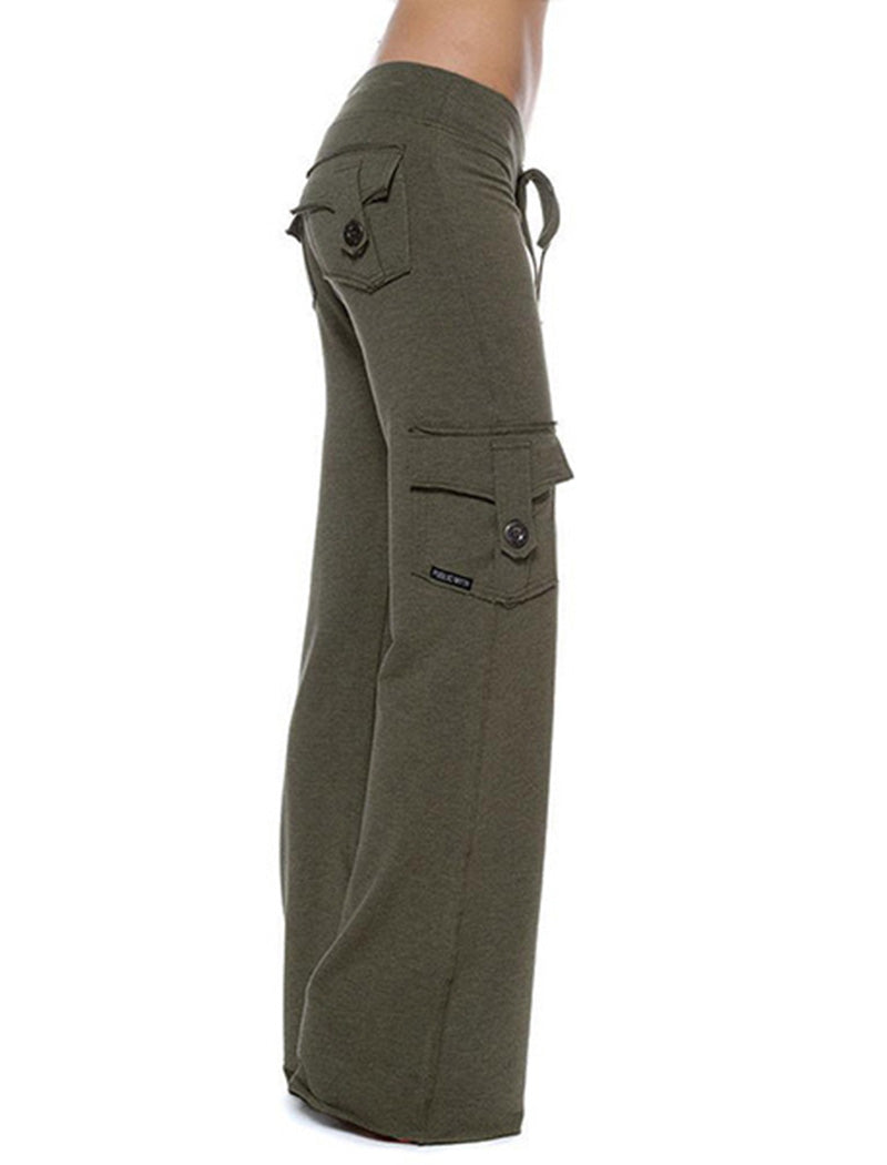 Wide-Leg Cargo Pants with Pocket Detail