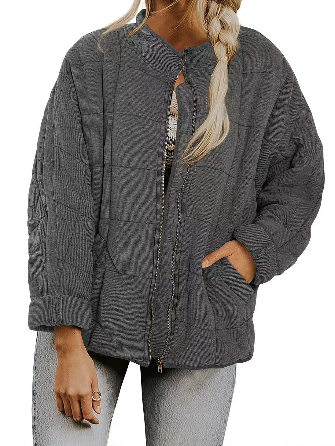 Pocket Stand Collar Puffer Jacket