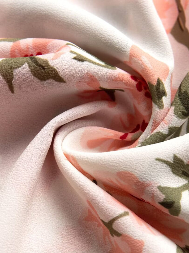 Floral Print Smocked Midi Dress