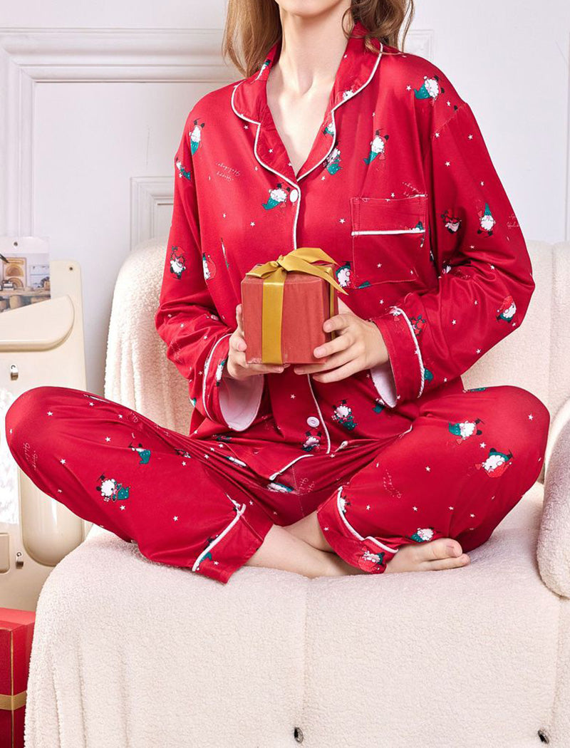 Festive Snowman Print Pajama Set