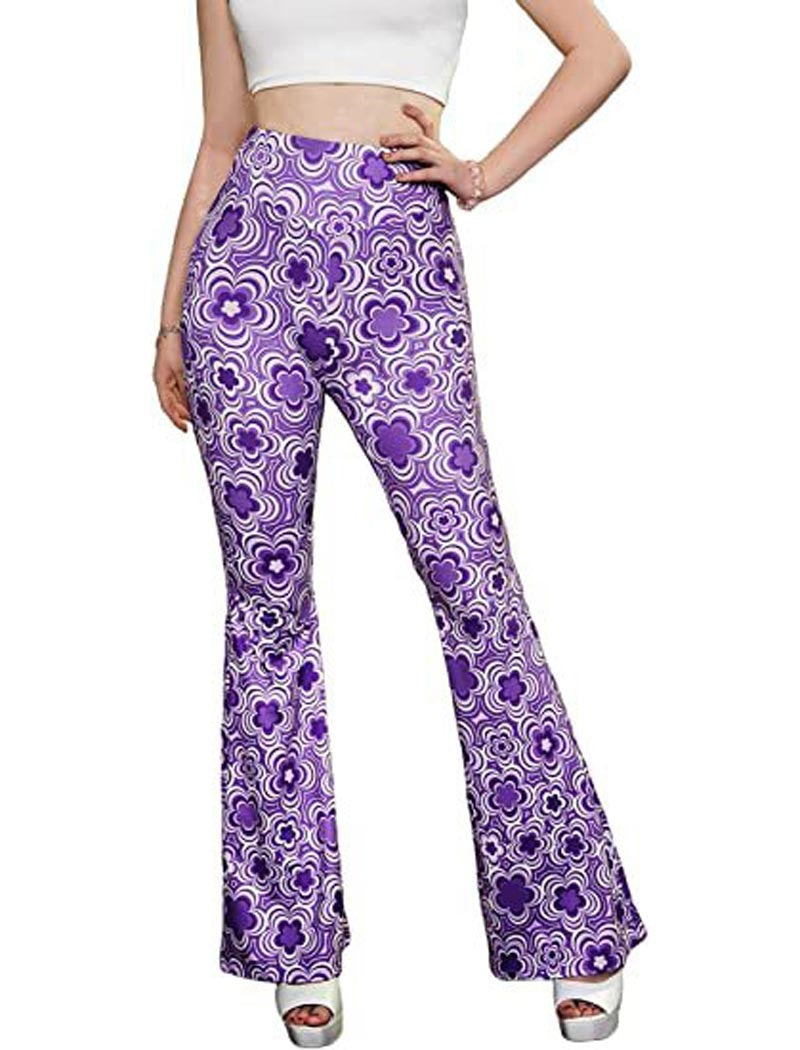Floral Print Flared Pants