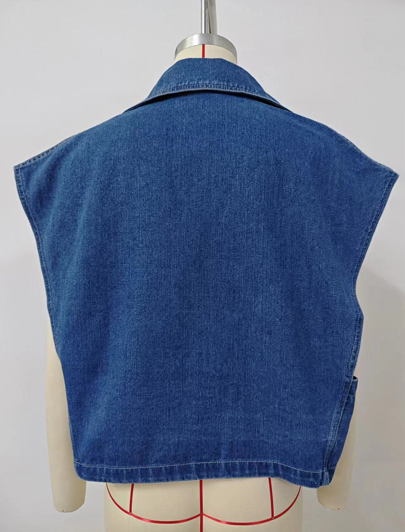 Sleeveless Denim Vest