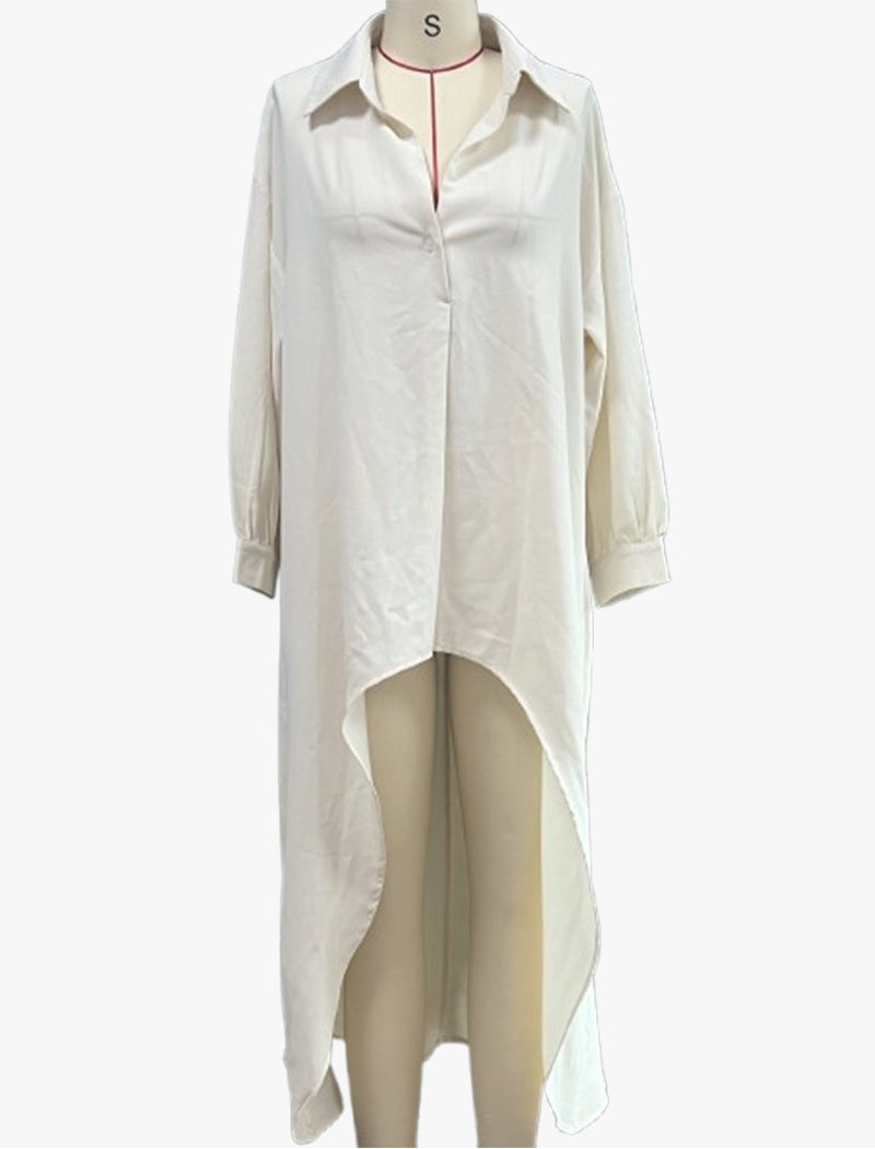 Oversized Asymmetric Shirt Tunic