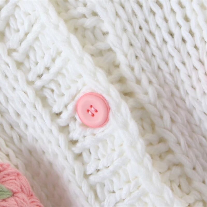 Strawberry Knit Oversized Cardigan