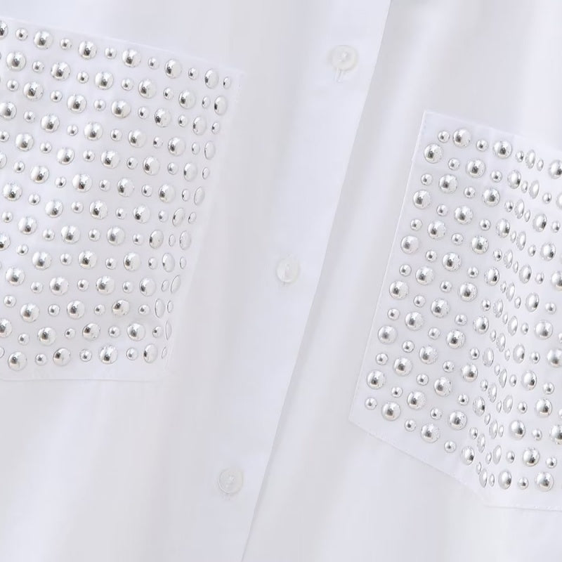 Studded Pocket Button-Up Shirt