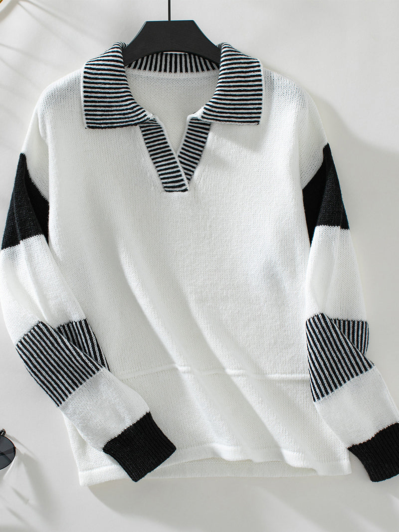 ColorBlock Polo Sweater