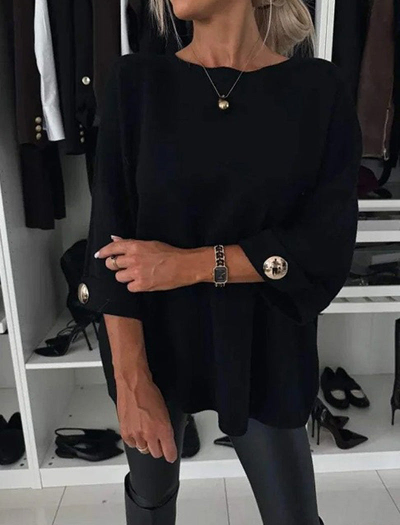 Relaxed Buttoned Knit Top