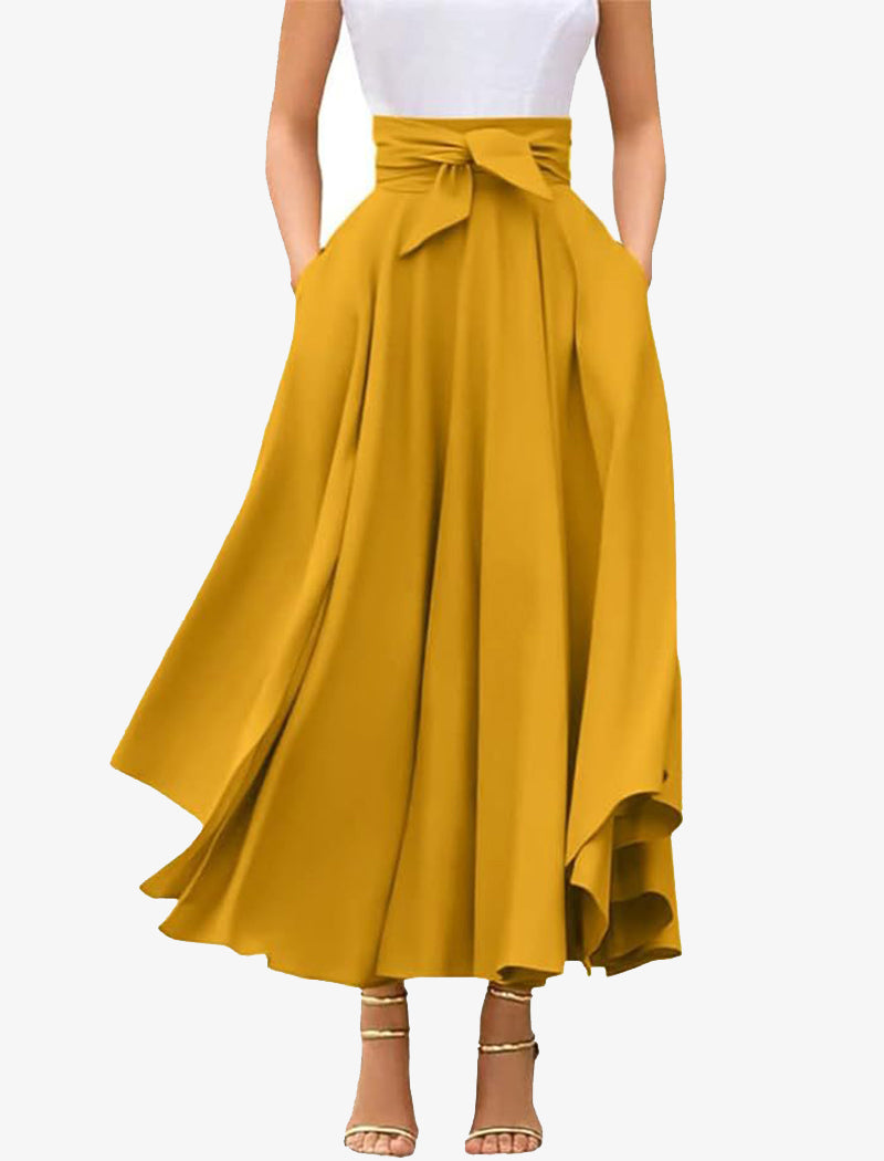 High Waist A-Line Maxi Skirt