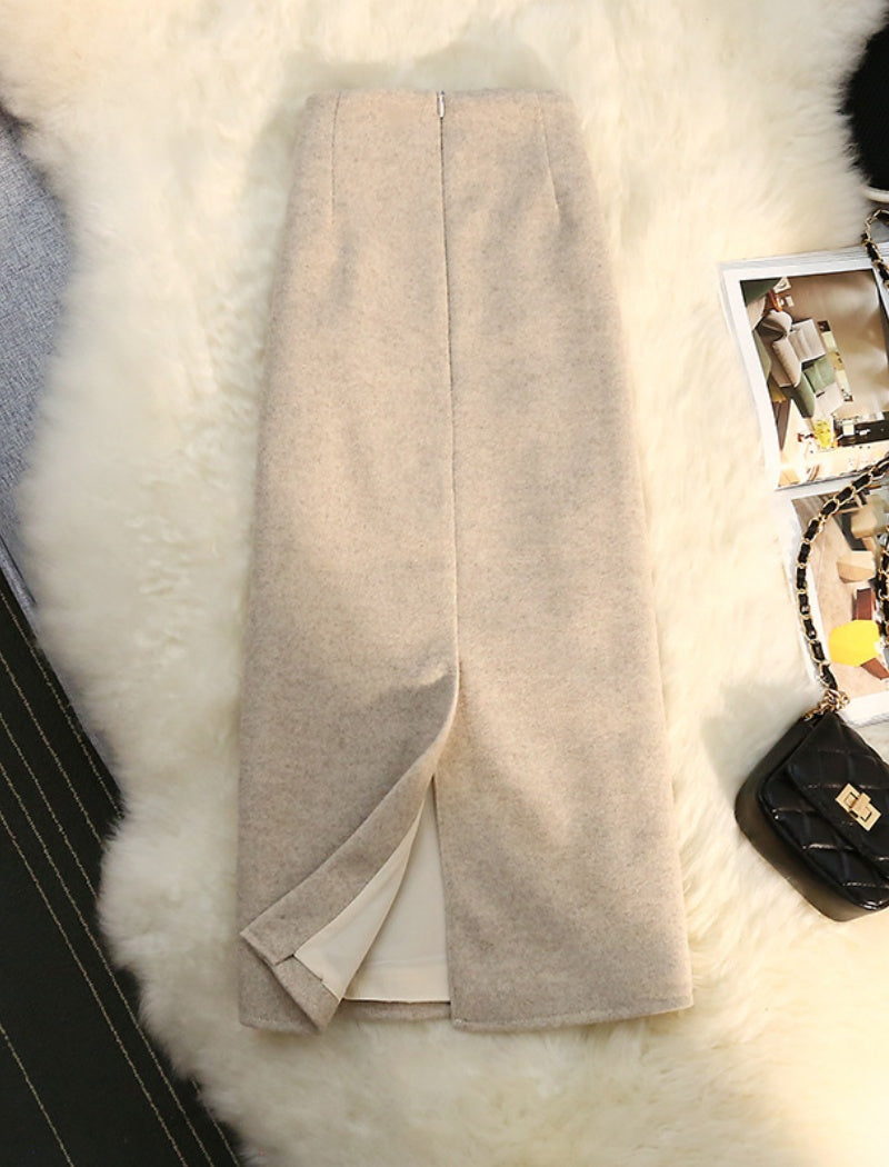 High-Waisted Pencil Skirts in Neutral Tones