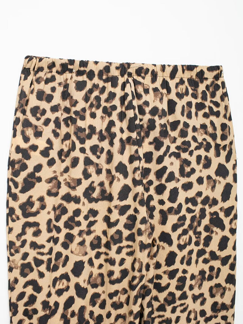 Leopard Wide-Leg Pants