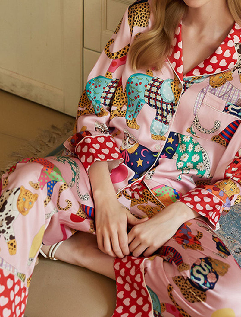 Playful Animal Print Pajama Set