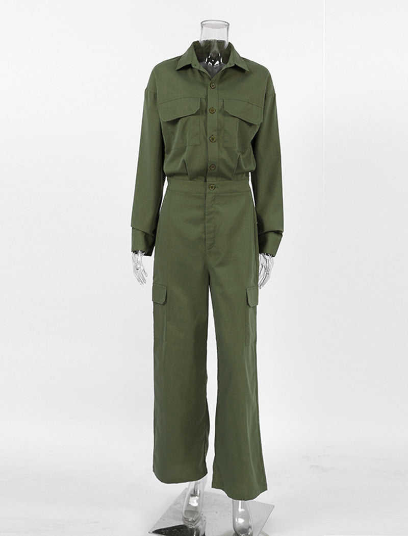 Oversized Utility Set with Wide-Leg Pants