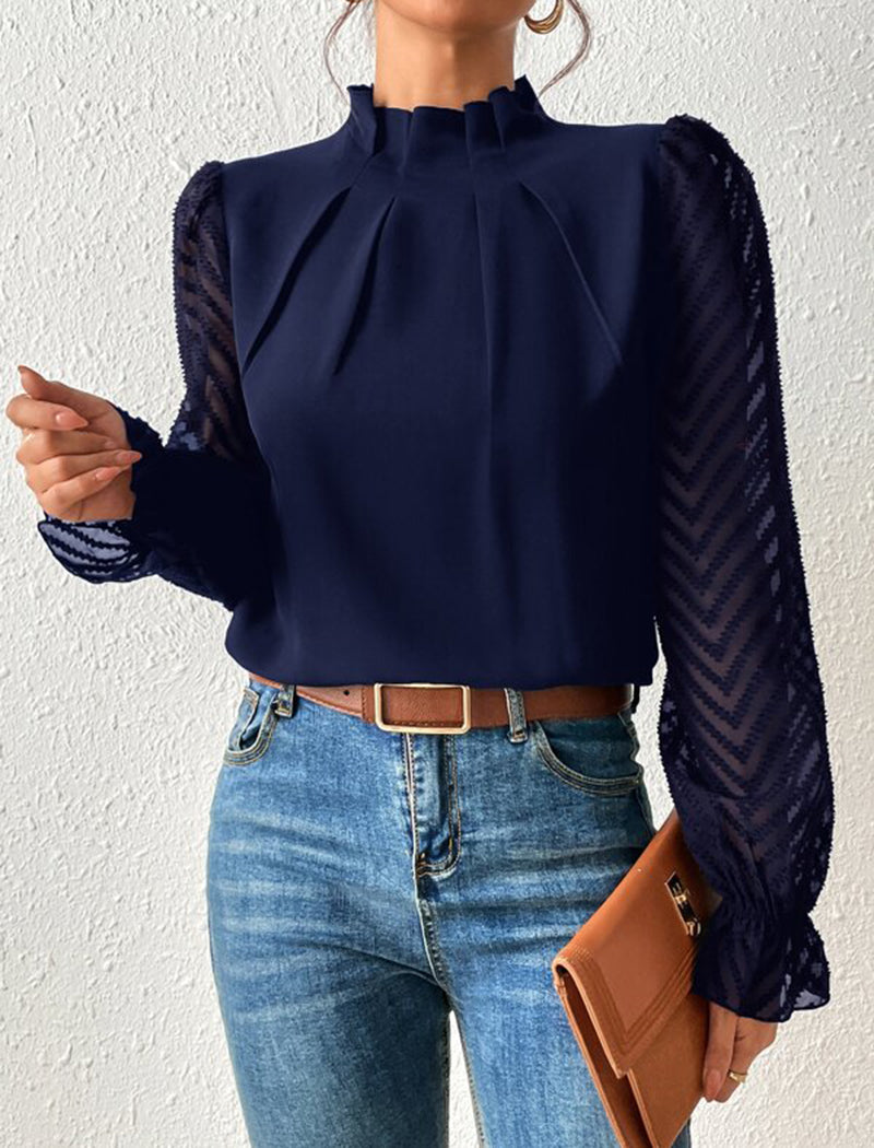 Sheer Sleeve Blouse