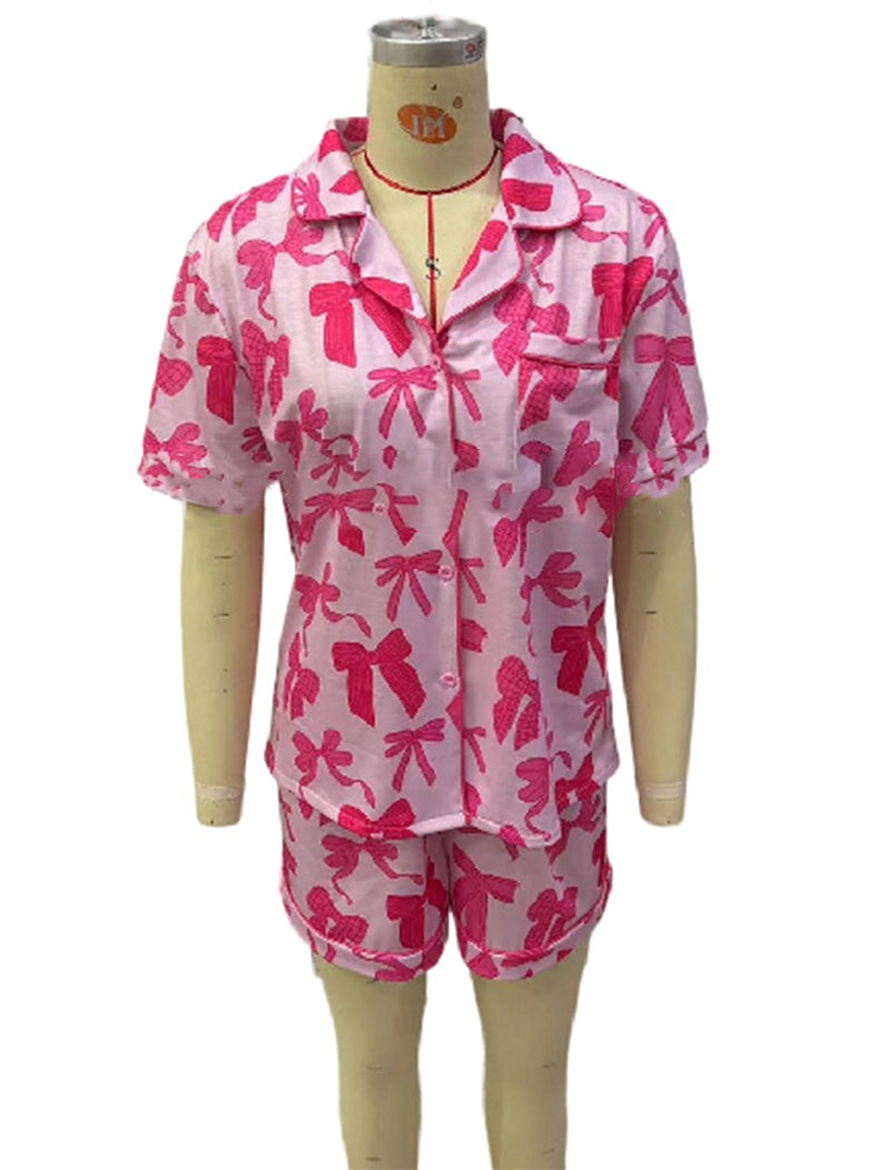 Button-Down Pajama Shorts Set