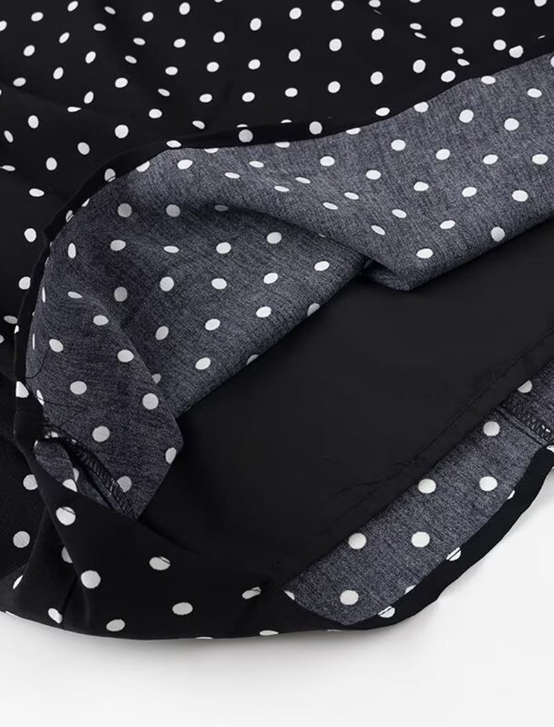 Polka Dot Bow Tie Mini Dress