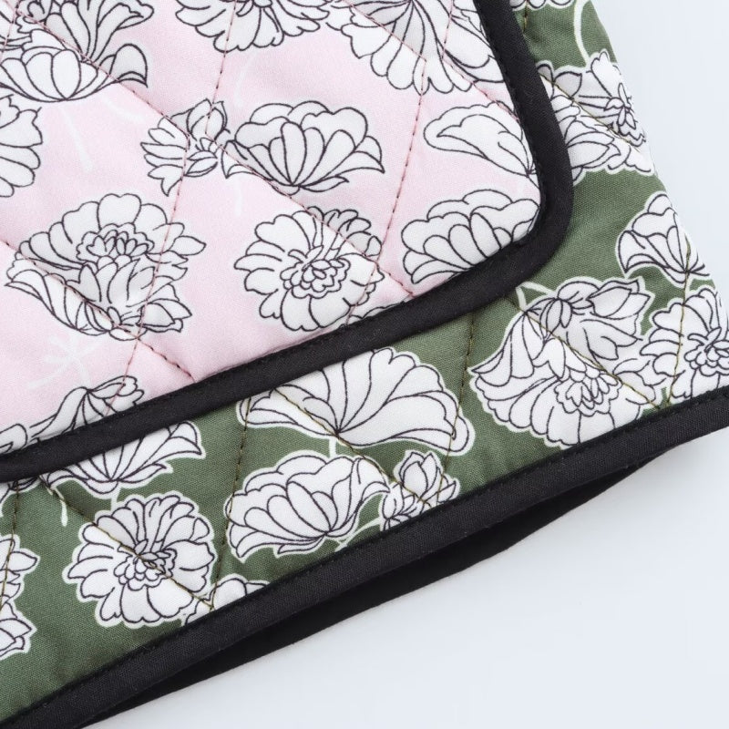 Quilted Floral Contrast Pocket Jacket