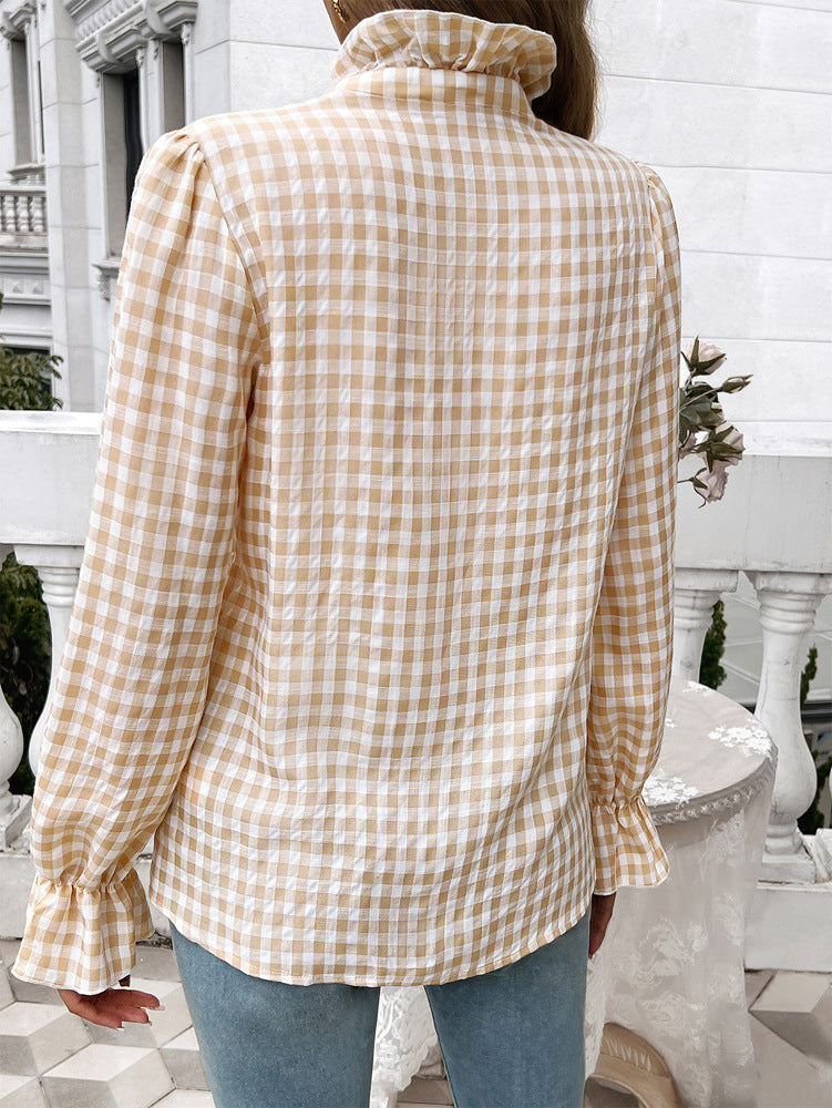 Ruffled Gingham Blouse