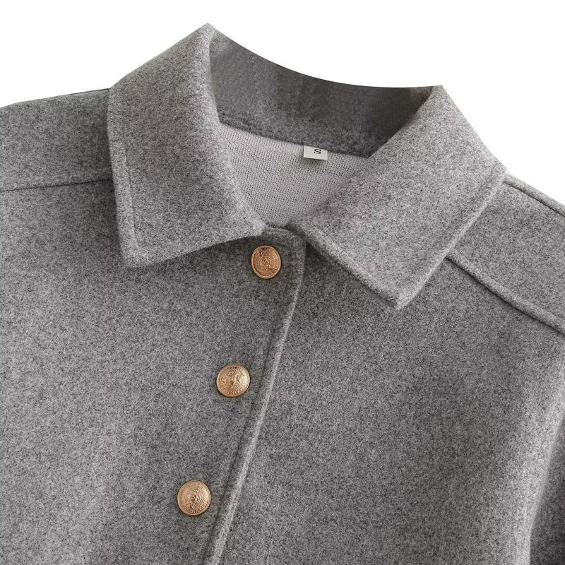 Collared Coat with Large Pockets